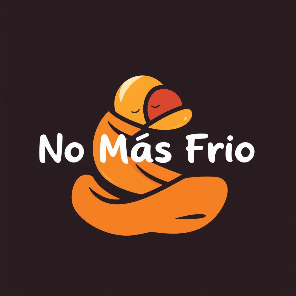 A logo design for a foundation named "No Más Frío", which focuses on donating blankets and providing warmth and care to people in need