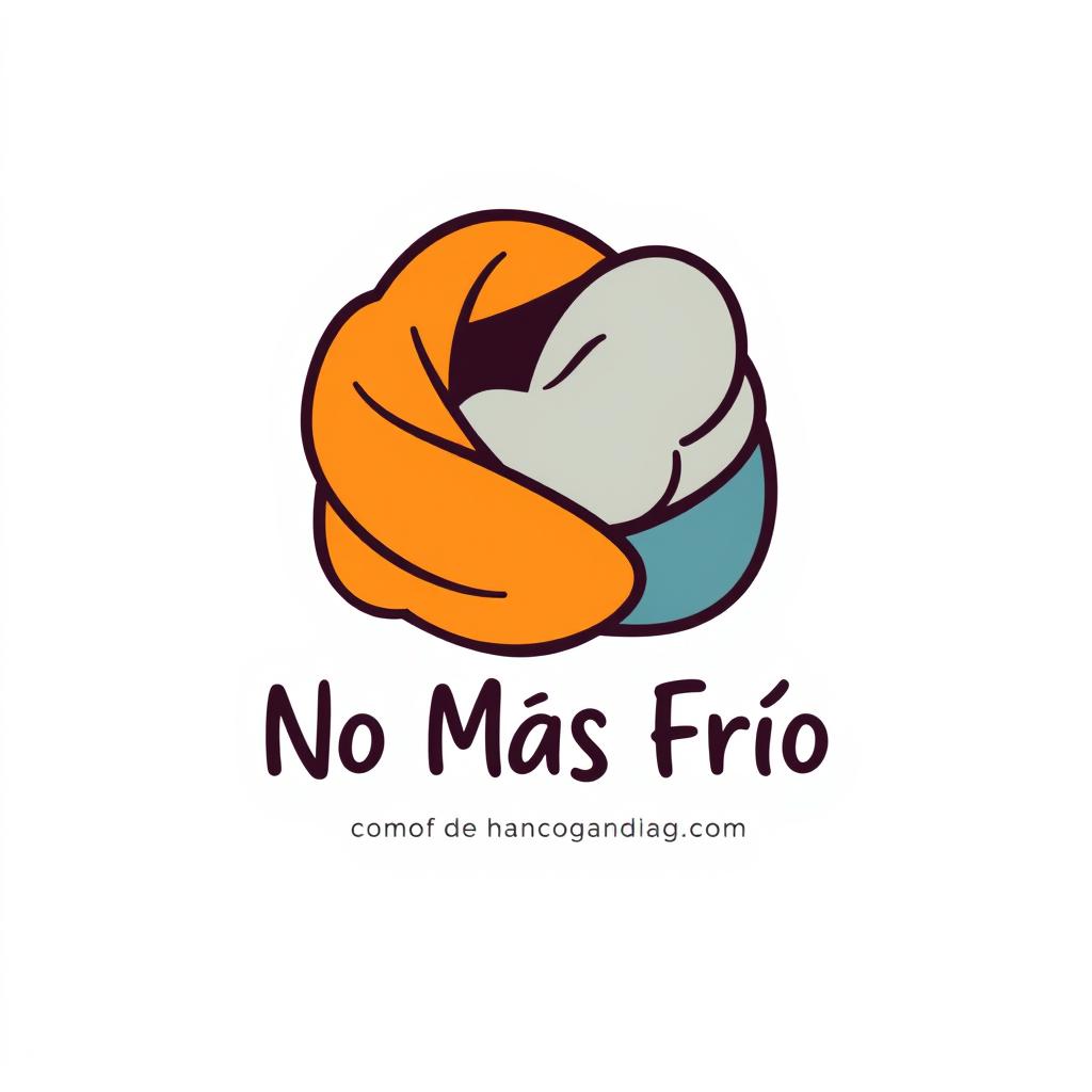 A logo design for a foundation named "No Más Frío", which focuses on donating blankets and providing warmth and care to people in need