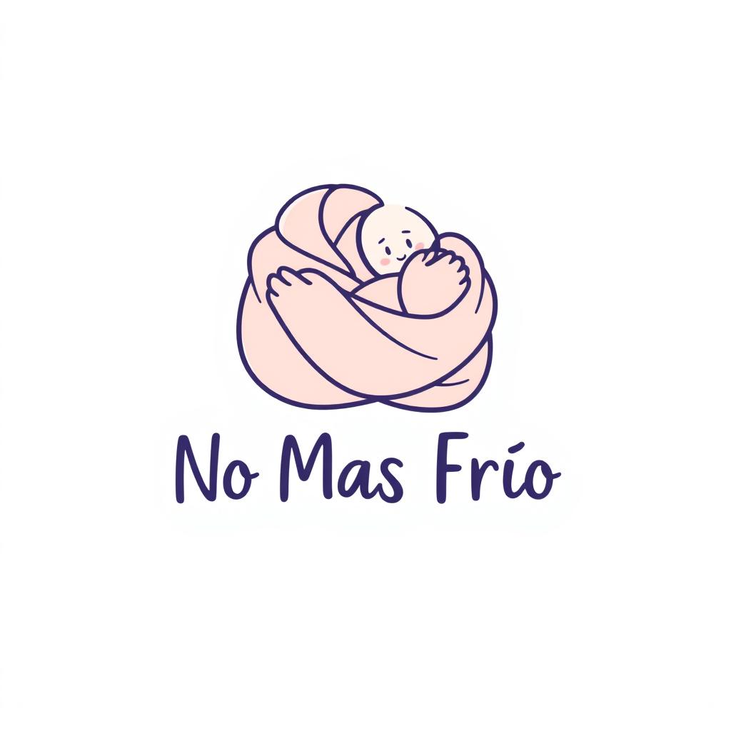 A logo design for a foundation named "No Más Frío", which focuses on donating blankets and providing warmth and care to people in need