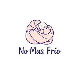 A logo design for a foundation named "No Más Frío", which focuses on donating blankets and providing warmth and care to people in need