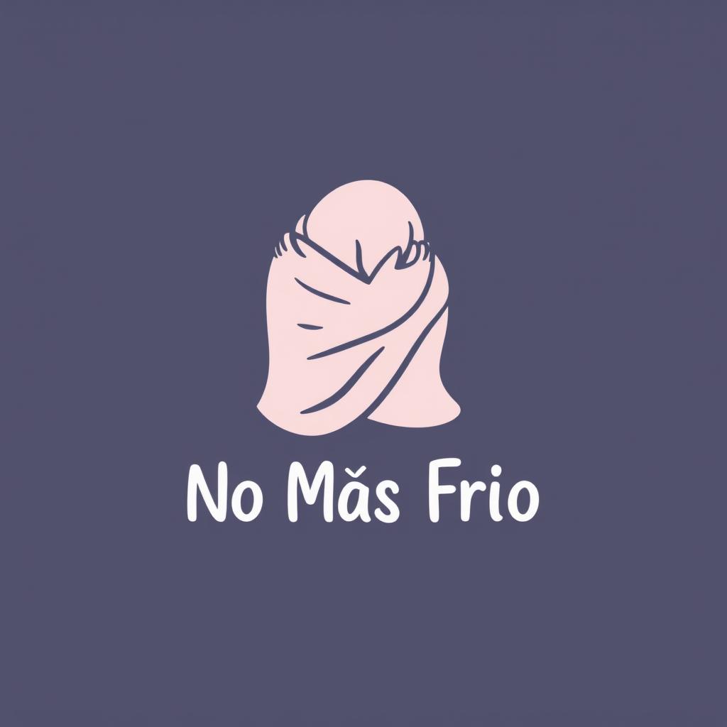 A logo design for a foundation named "No Más Frío", which focuses on donating blankets and providing warmth and care to people in need