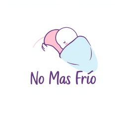 A logo design for a foundation named "No Más Frío", which focuses on donating blankets and providing warmth and care to people in need