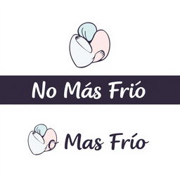 A logo design for a foundation named "No Más Frío", which focuses on donating blankets and providing warmth and care to people in need