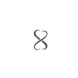 Create a logo with two 'S' letters positioned on an infinity symbol, encapsulated in an infinity-shaped circle resembling a camera.