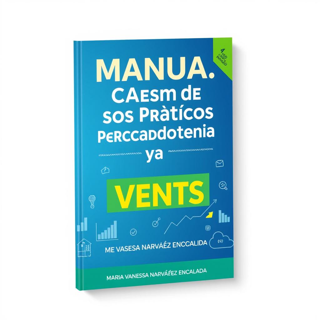 Cover design for a book titled 'Manual de Casos Prácticos de Mercadotecnia y Ventas' by author Maria Vanessa Narváez Encalada