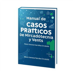 Cover design for a book titled 'Manual de Casos Prácticos de Mercadotecnia y Ventas' by author Maria Vanessa Narváez Encalada