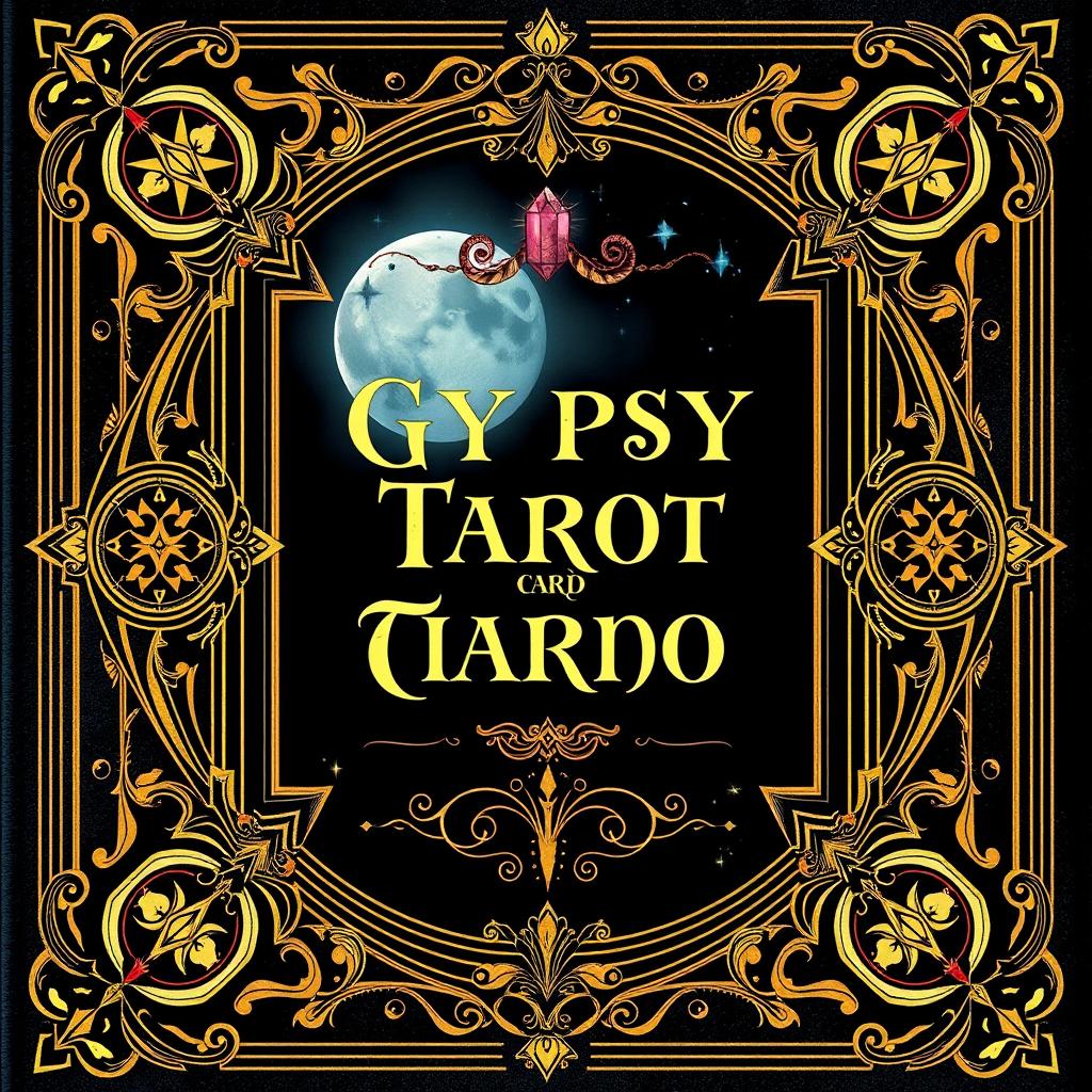 Cover of the Gypsy Tarot Card Manual, featuring an ornate design with mystical symbols and a dark, mysterious background