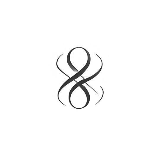 Create a logo with two 'S' letters positioned on an infinity symbol, encapsulated in an infinity-shaped circle resembling a camera.