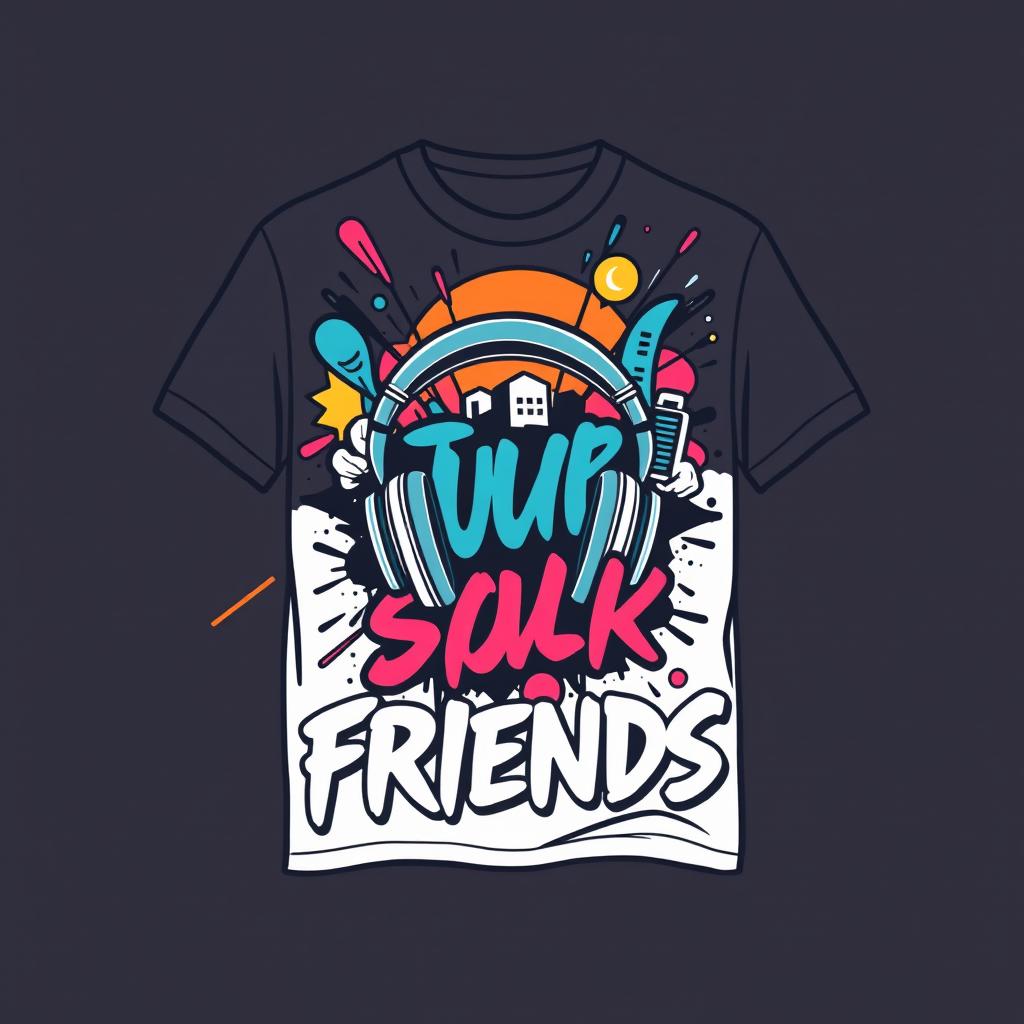 Trendy and stylish T-shirt design perfect for outings with friends