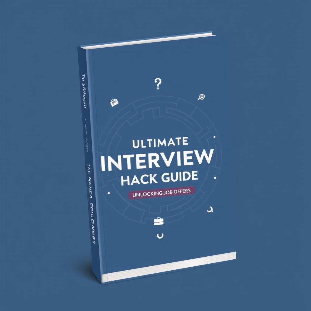 A minimalist book cover design illustrating a job seeker's journey through the interview process symbolized by navigating a chakravyuha