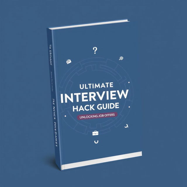 A minimalist book cover design illustrating a job seeker's journey through the interview process symbolized by navigating a chakravyuha