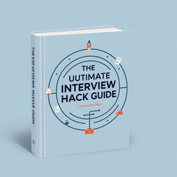 A minimalist book cover design illustrating a job seeker's journey through the interview process symbolized by navigating a chakravyuha