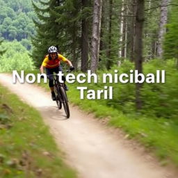 A thrilling YouTube thumbnail showcasing a mountain biker descending a non-technical trail