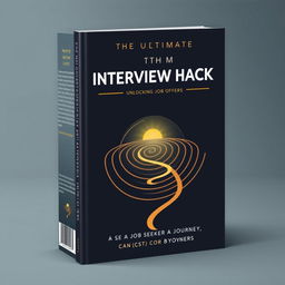 Book cover design for "The Ultimate Interview Hack Guide - Unlocking Job Offers" highlighting a job seeker's journey through the interview process, symbolized by navigating a chakravyuha (ancient Indian labyrinth formation)