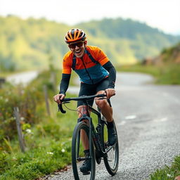 Miniatura emocionante para un video de YouTube mostrando a un ciclista de montaña descendiendo por un sendero no técnico