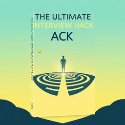 Book cover design for "The Ultimate Interview Hack Guide - Unlocking Job Offers" showcasing a job seeker's journey through the interview process, symbolized by navigating a chakravyuha (ancient Indian labyrinth formation)