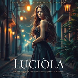 A captivating movie cover for "Lucíola," a film adaptation of the classic novel by José de Alencar