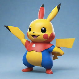 A Pokémon character with Venezuelan-inspired features, colors resembling the Venezuelan flag blue, yellow and red, possibly incorporating elements inspired by its tropical landscapes and diverse culture.