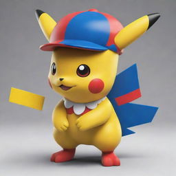 A Pokémon character with Venezuelan-inspired features, colors resembling the Venezuelan flag blue, yellow and red, possibly incorporating elements inspired by its tropical landscapes and diverse culture.