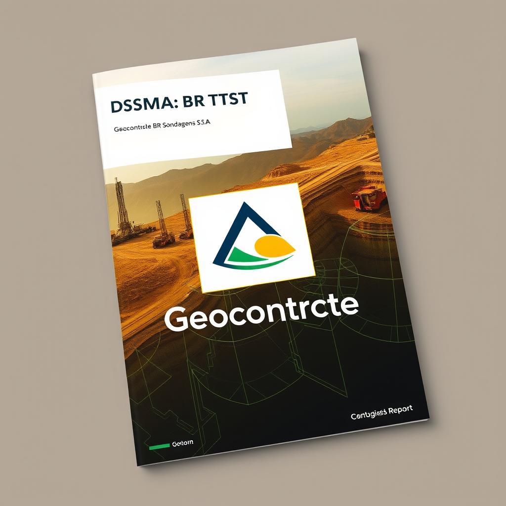 Design a cover for a DSSMA of TST report featuring the Geocontrole BR Sondagens S