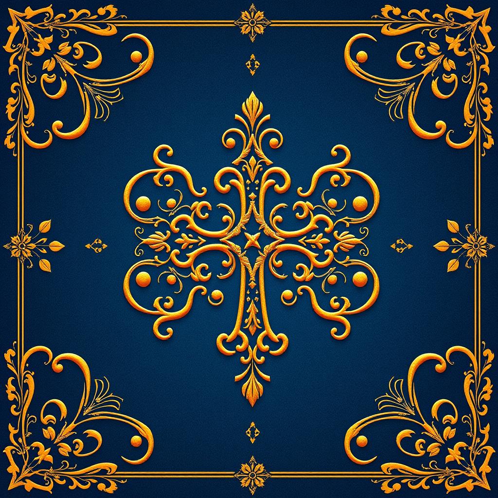 A classic religious book cover design featuring intricate ornamental patterns inspired by historical religious art