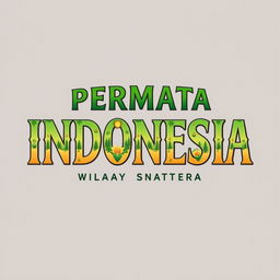 T-shirt design featuring the bold and captivating text 'PERMATA INDONESIA WILAYAH SUMATERA'