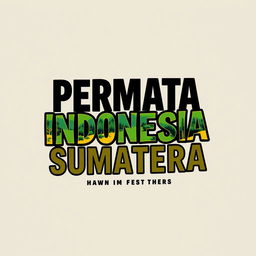 T-shirt design featuring the bold and captivating text 'PERMATA INDONESIA WILAYAH SUMATERA'