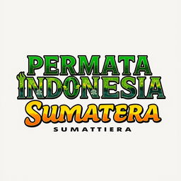 T-shirt design featuring the bold and captivating text 'PERMATA INDONESIA WILAYAH SUMATERA'