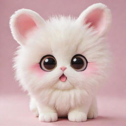 A delightful kawaii-style pet with oversized sparkling eyes and a round, fluffy body. It exudes a heartwarming charm and sports a sweet, playful expression.