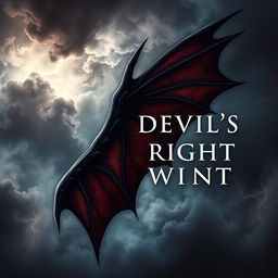 Book cover for a semi-fantasy and somewhat scary novel titled "Devil's Right Wing"