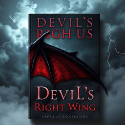 Book cover for a semi-fantasy and somewhat scary novel titled "Devil's Right Wing"