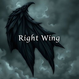 Book cover for a semi-fantasy and somewhat scary novel titled "Devil's Right Wing"