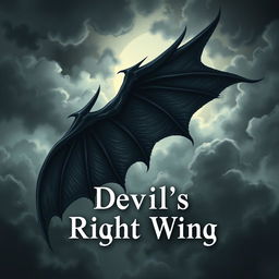 Book cover for a semi-fantasy and somewhat scary novel titled "Devil's Right Wing"