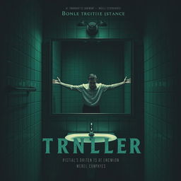 Design a film poster for a thriller movie, featuring a dramatic and tense atmosphere