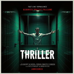 Design a film poster for a thriller movie, featuring a dramatic and tense atmosphere