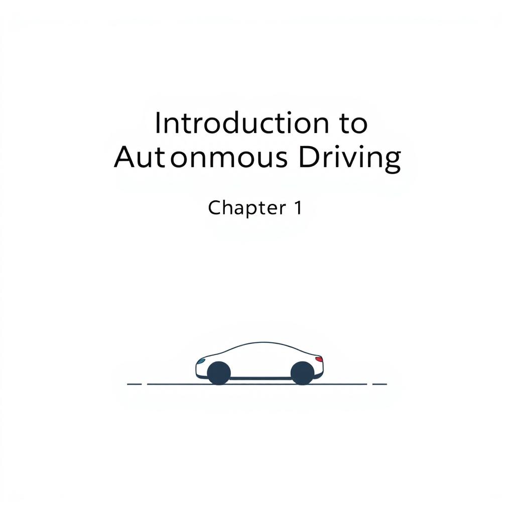 A minimalist cover page design for "Introduction to Autonomous Driving", featuring the title prominently at the top