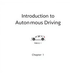 A minimalist cover page design for "Introduction to Autonomous Driving", featuring the title prominently at the top