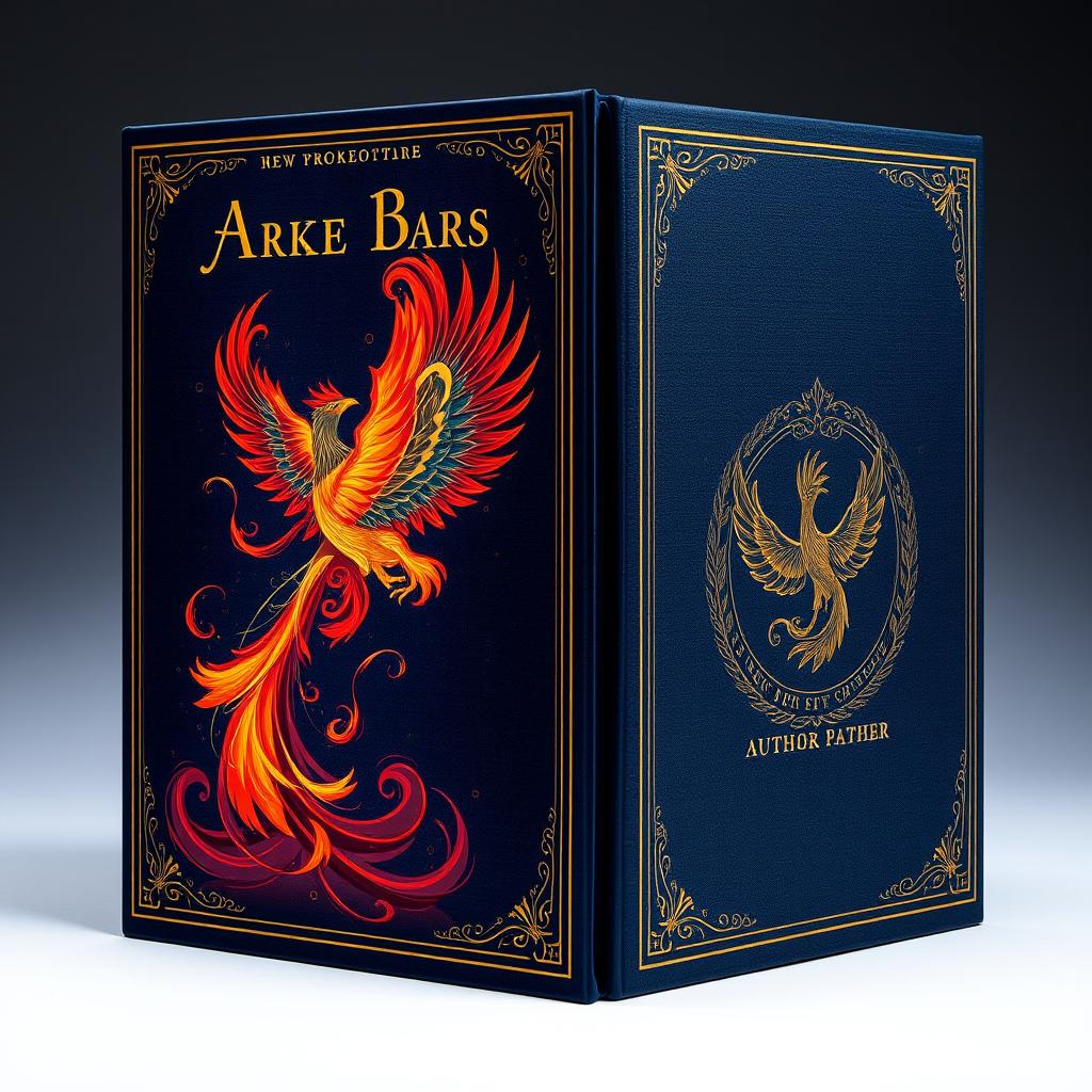 A beautifully crafted book cover design featuring an intricate and elegant illustration of a mythical phoenix rising from its ashes, vibrant flames and wisps of smoke artistically swirling around it