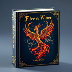 A beautifully crafted book cover design featuring an intricate and elegant illustration of a mythical phoenix rising from its ashes, vibrant flames and wisps of smoke artistically swirling around it