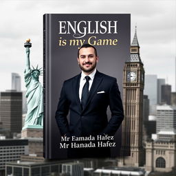 Book cover design for "English is my Game" with a sophisticated theme