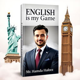 Book cover design for "English is my Game" with a prestigious and inspirational theme