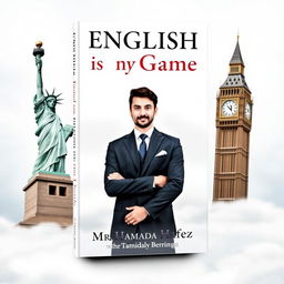 Book cover design for "English is my Game" with a prestigious and inspirational theme