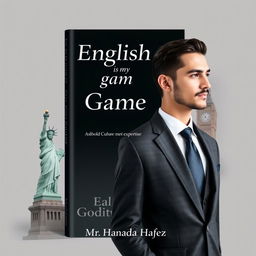 Design an elegant book cover for "English is my Game" where global culture meets personal expertise