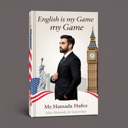 Design an elegant book cover for "English is my Game" where global culture meets personal expertise