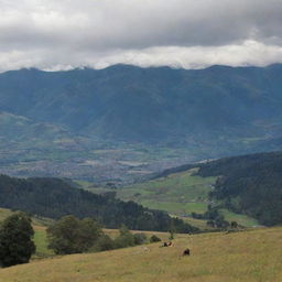 A majestic view of the Andes in Boyacá, filled with a tense silence before a battle