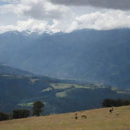 A majestic view of the Andes in Boyacá, filled with a tense silence before a battle