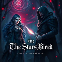 A dark fantasy romance book cover titled "The Stars Bled