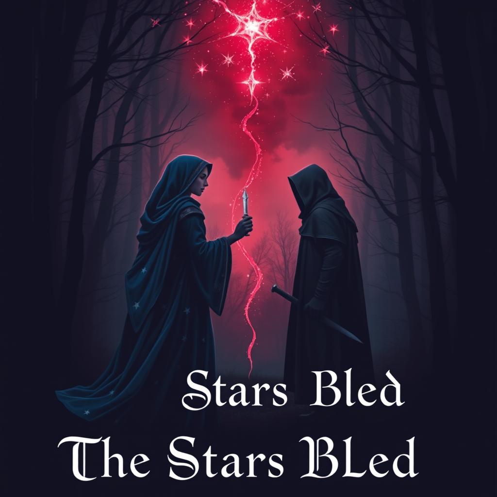 A dark fantasy romance book cover titled "The Stars Bled