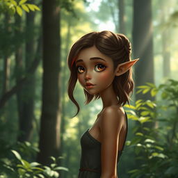 A young and slender forest elf with delicate features