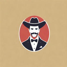 Design a logo for a taqueria called 'Don Juan' that features a man in a tuxedo and a Mexican hat.